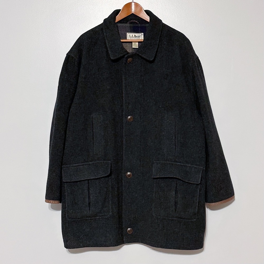 Vintage Rare L.L. Bean Wool Tweed Hunting Field Overcoat Coat‎ Men's Size XXL